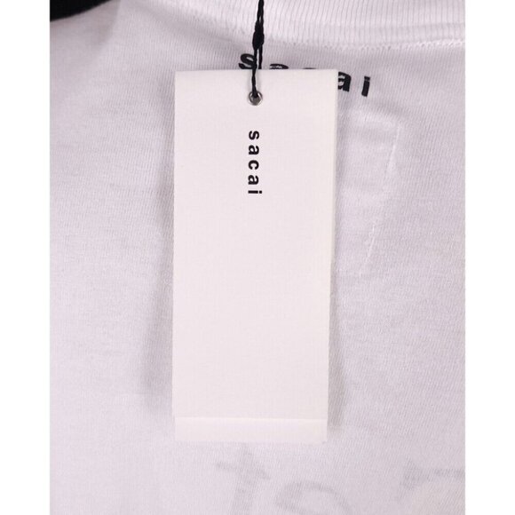 Sacai Get Lifted Long Sleeve T-Shirt 3 L Mens White Logo New RARE - Picture 8 of 13